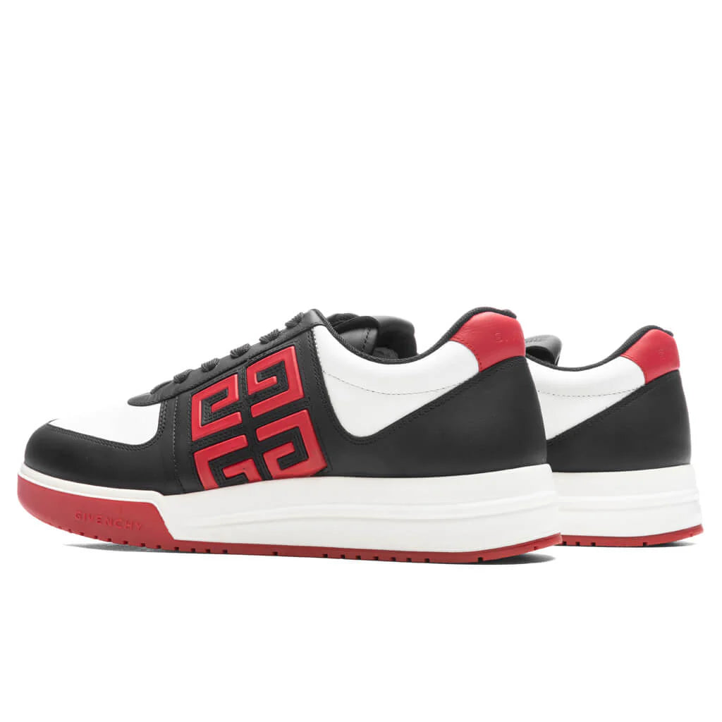 G4 Low Top Sneakers Black White Red