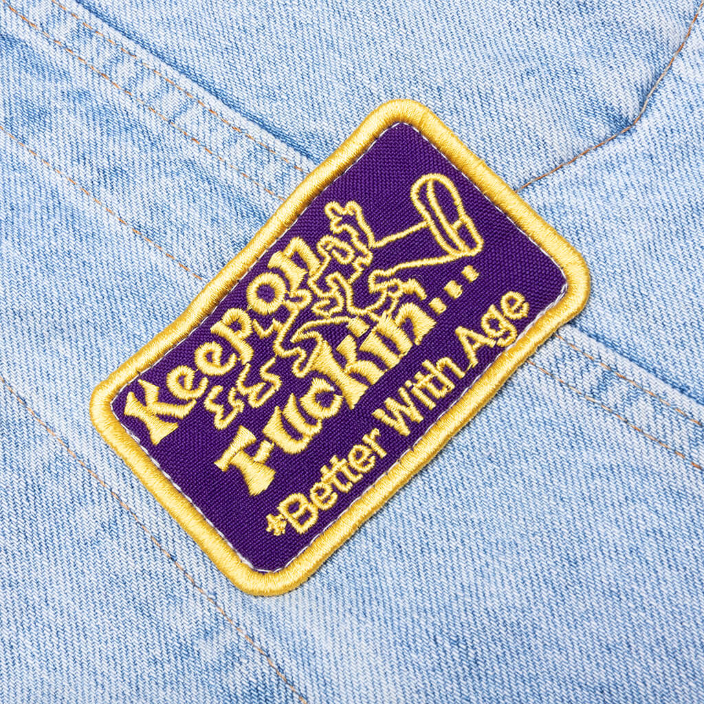 Charlatan Reversible Denim Baseball Jacket Indigo