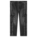 Denim Track Logo Cargo Pants Dark Wash