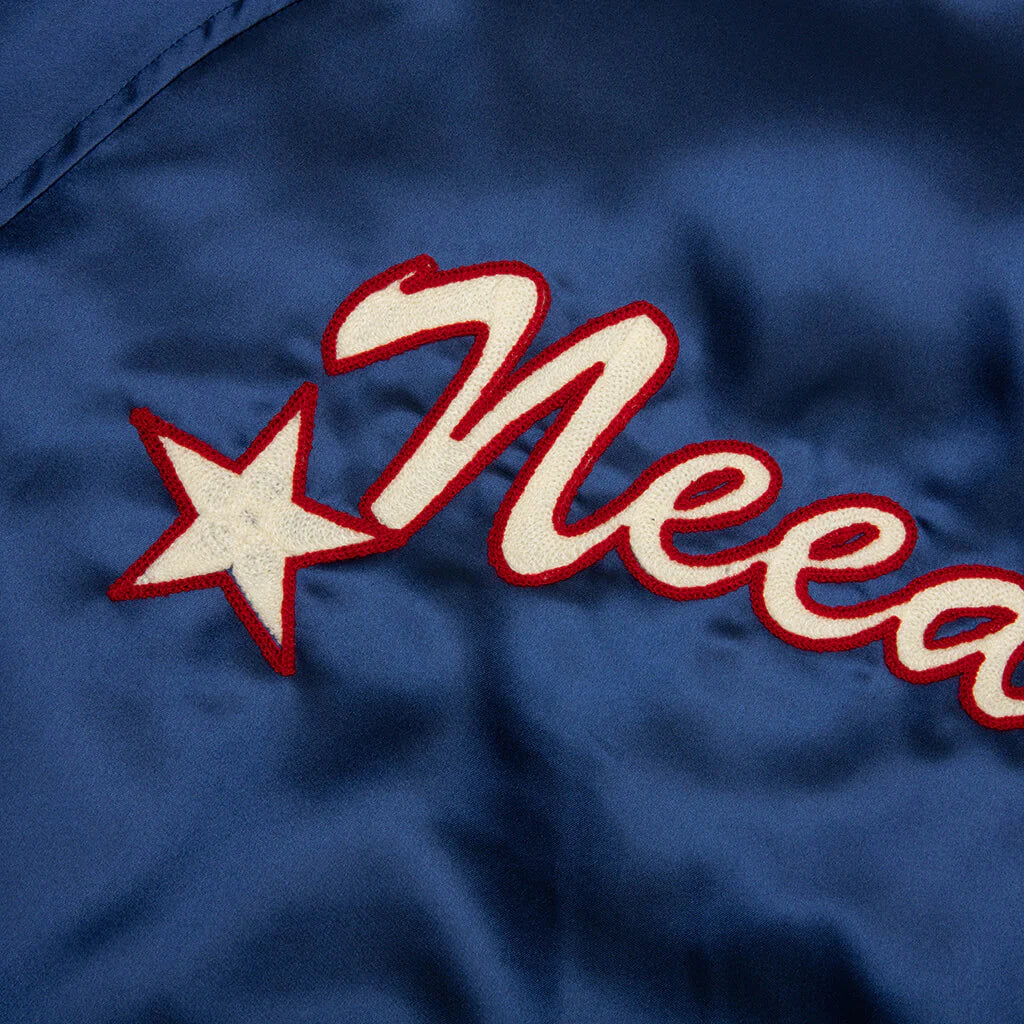 Poly Sateen Stadium Jacket Navy