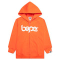 Kids Bape Relaxed Fit Pigment Dye Zip Hoodie Orange