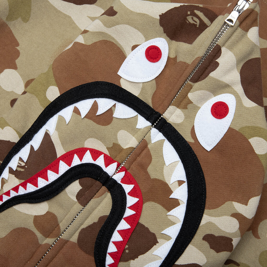 Graduation Camo Shark Full Zip Hoodie Beige