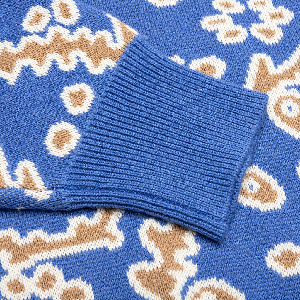Bandana Knit Crewneck Light Blue