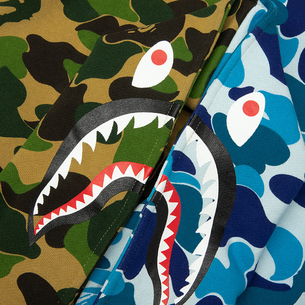 Kids ABC Camo Multi Shark Zip Hoodie Green
