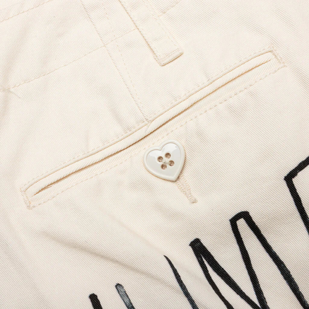 Printed Chino Pants White