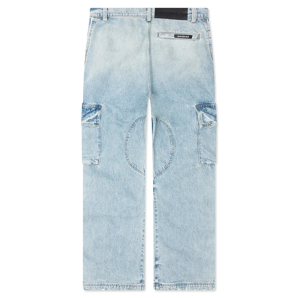 Denim Track Logo Cargos Light Wash