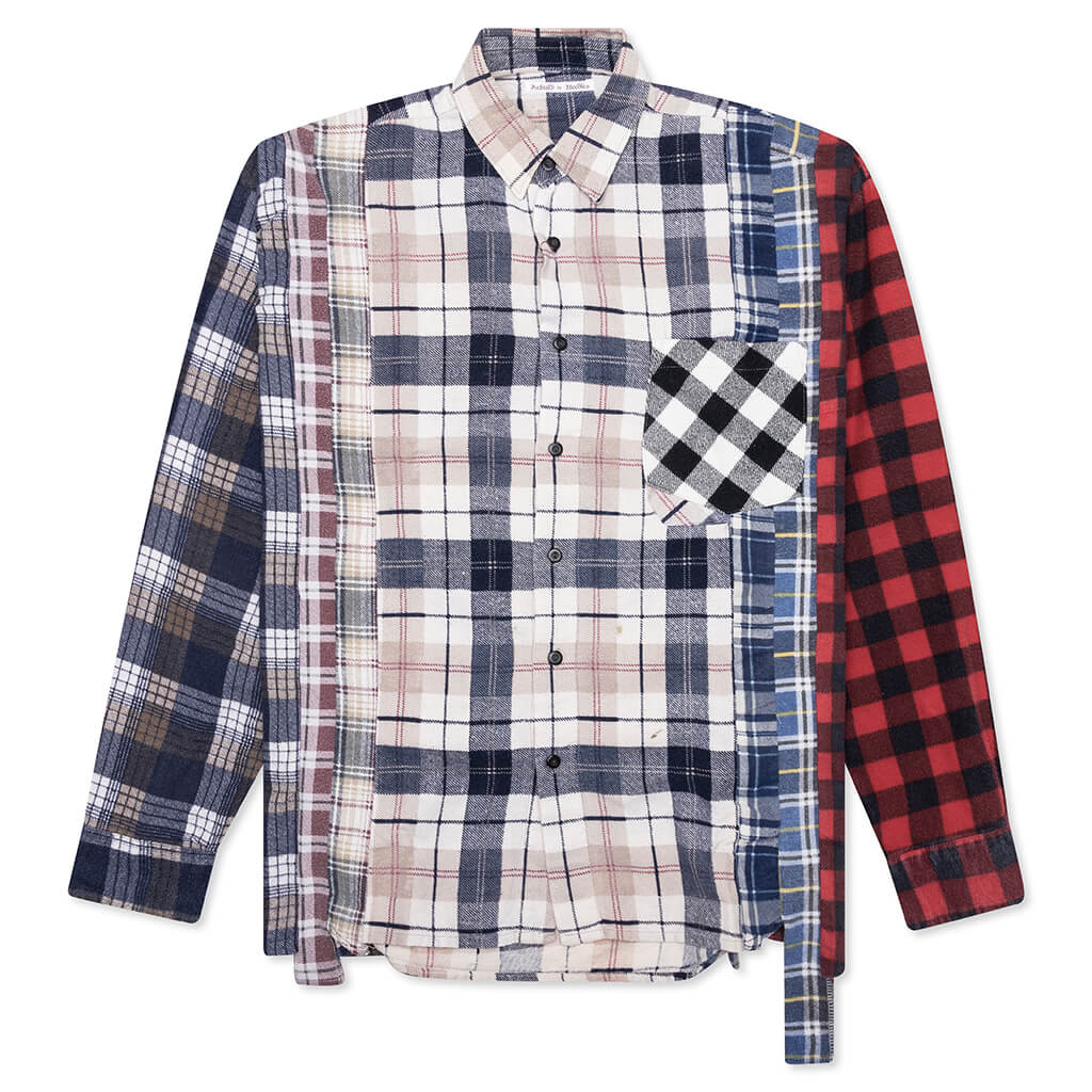 7 Cuts Wide Flannel Shirt Assorted