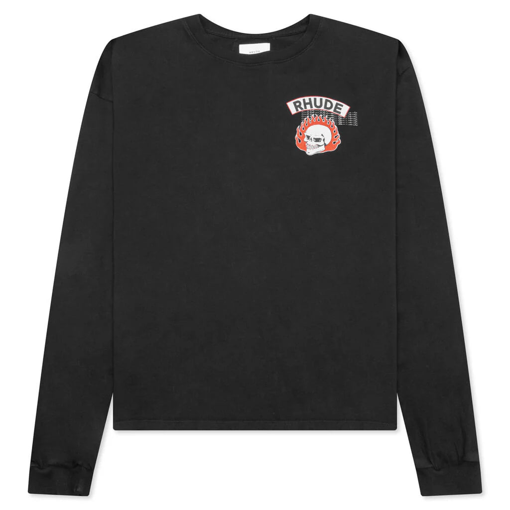 Rhude 92 Rally L S Tee Vintage Black