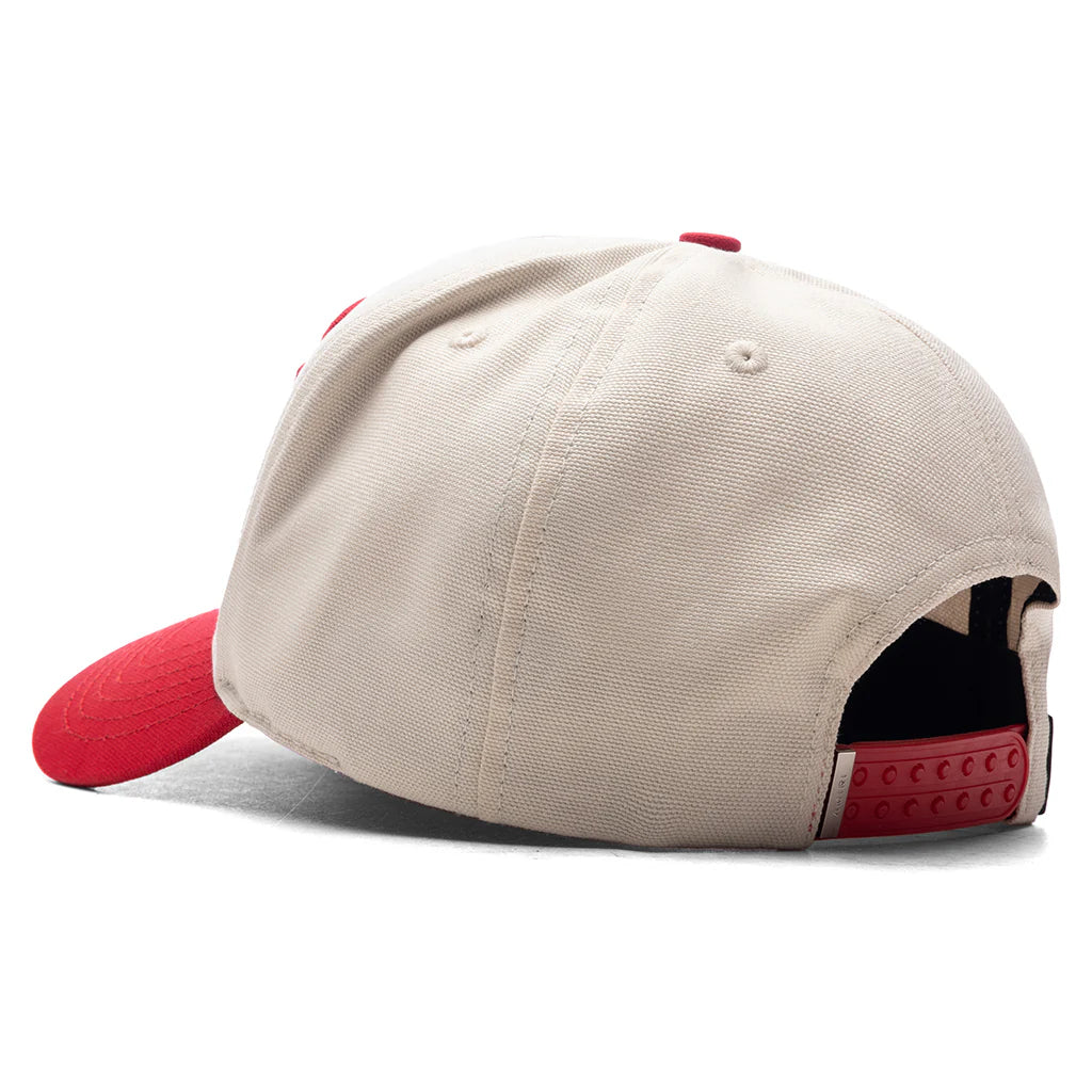Staggered Amiri Canvas Hat Alabaster Red