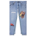 Sham Hand Beaded Double Wide Denim Indigo