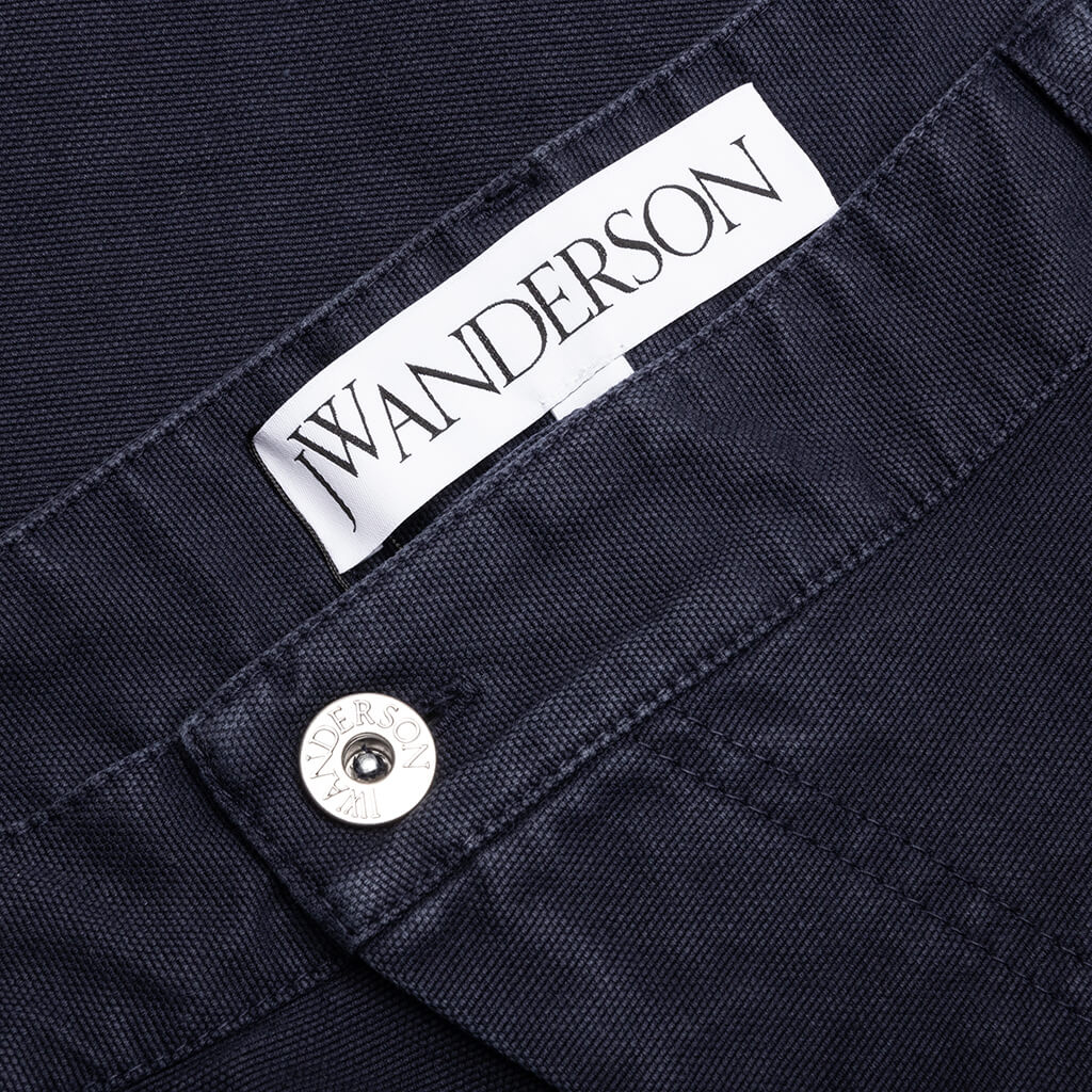 Twisted Cotton Bermuda Shorts Navy