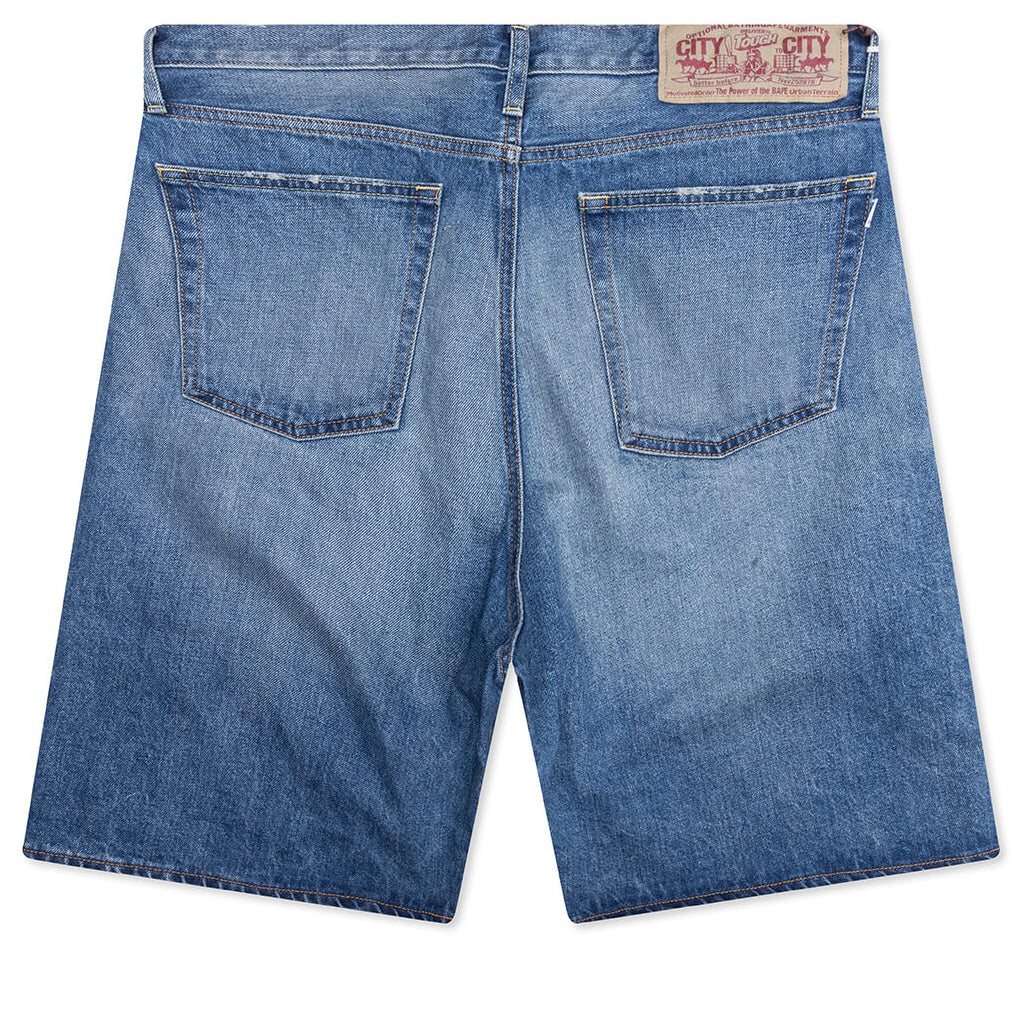 Twin STA Relaxed Fit Denim Shorts Light Indigo