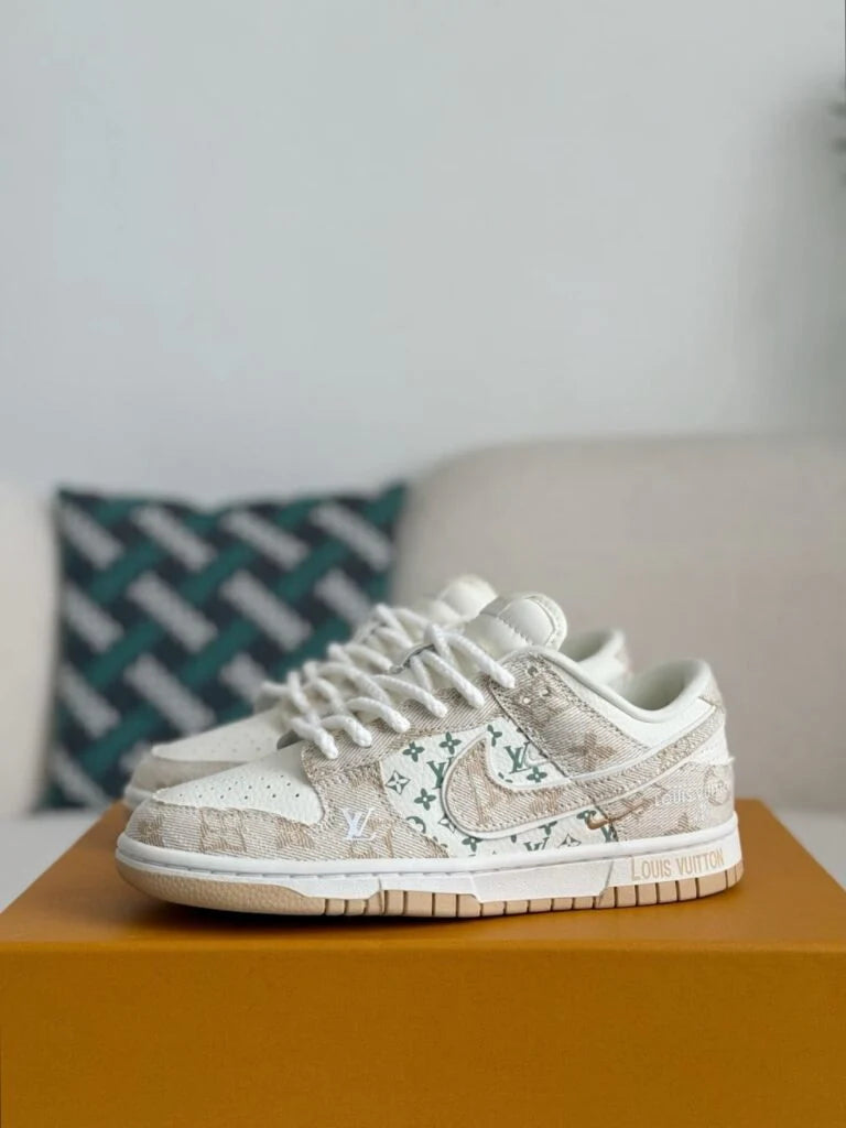 Nike Air Jordan 1 x LV Beige Monogram Edition Dunk Low Custom