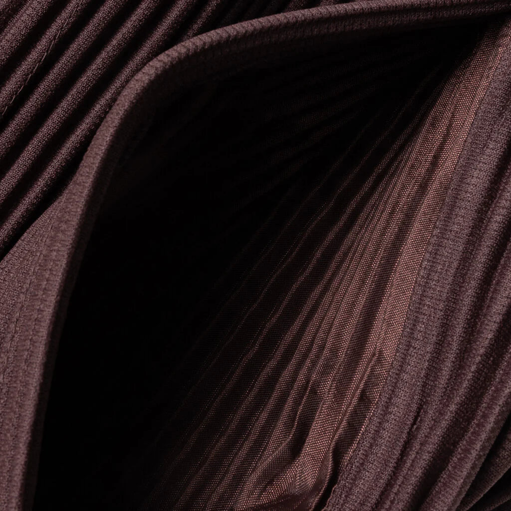 Color Pleats Slack Edge Brown