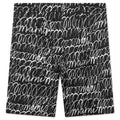 Scribbled Poplin Shorts Black