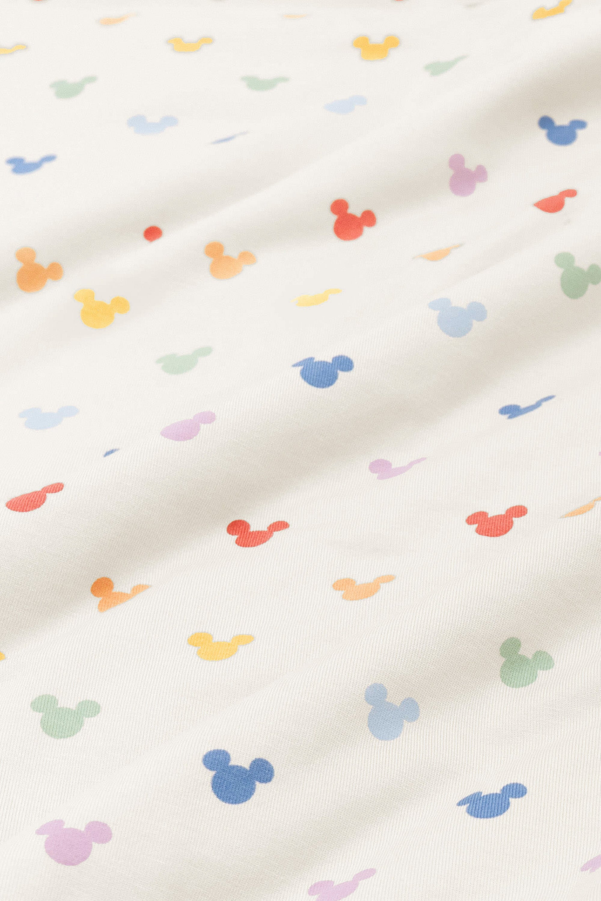 Zipper Shortall Romper in Pastel Mickey Mouse