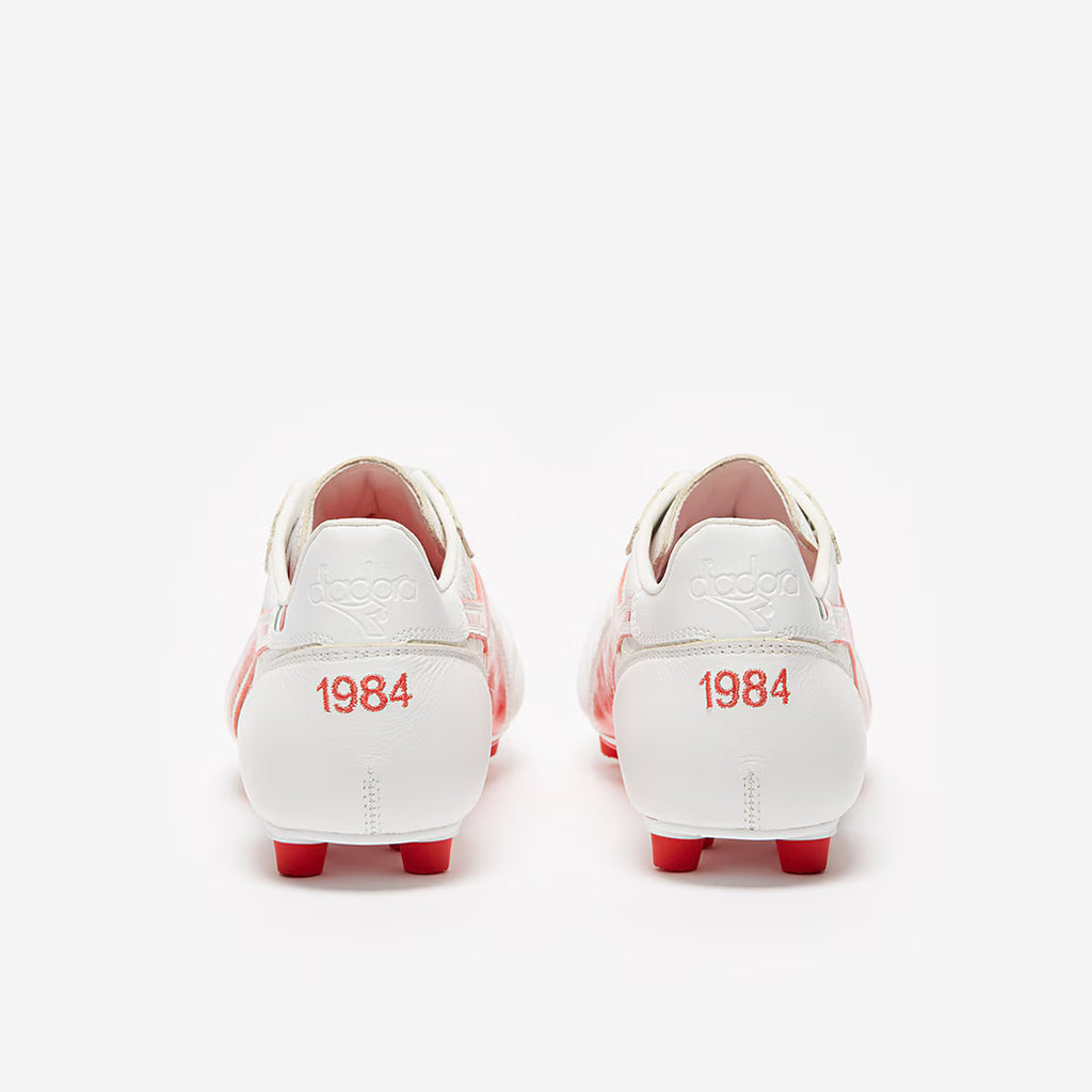 Diadora Brasil Made in Italy OG LT MDU FG Firm Ground Soccer Cleats White Milano Red