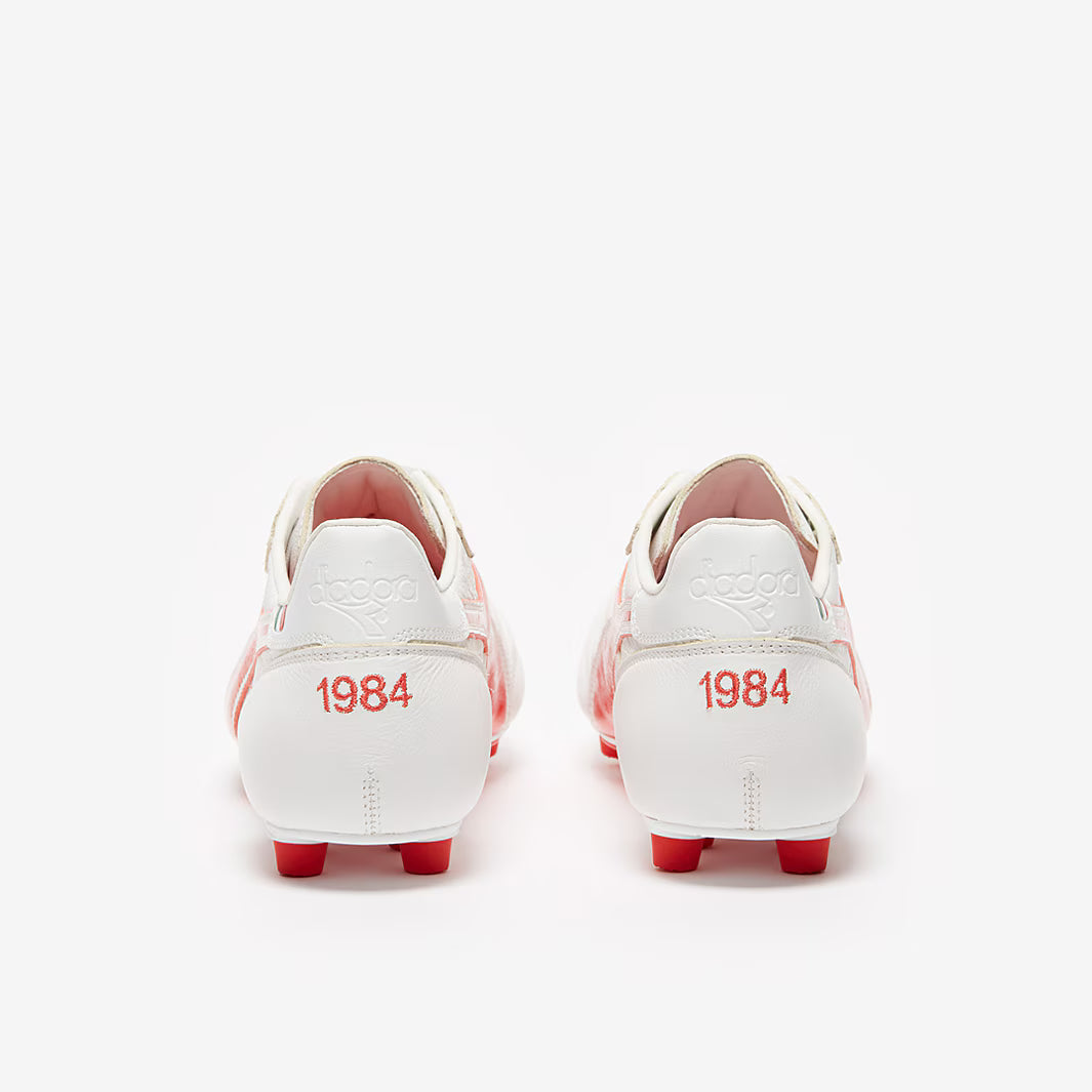 Diadora Brasil Made in Italy OG LT MDU FG Firm Ground Soccer Cleats White Milano Red
