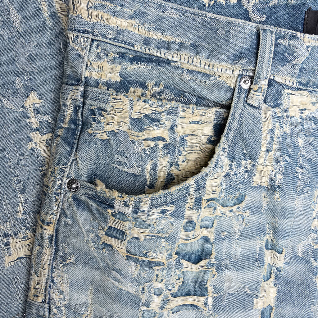 Bead Splatter Destroy Light Indigo