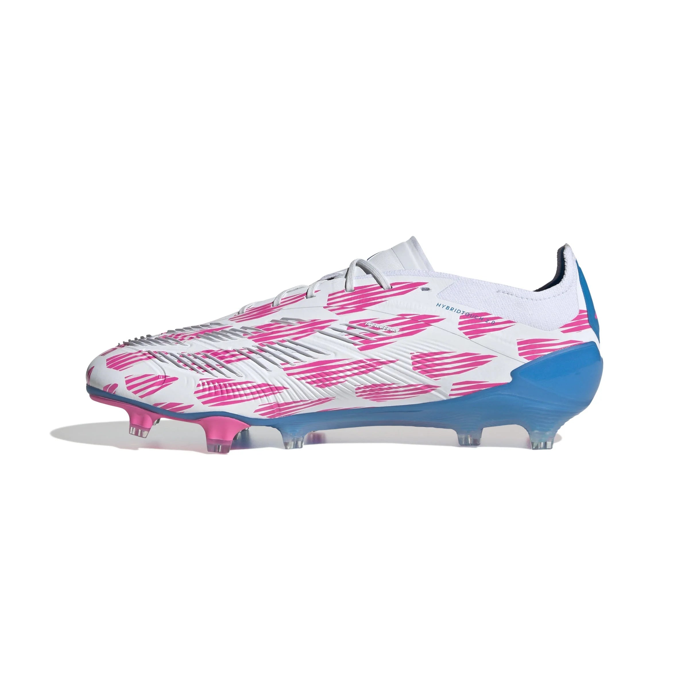 adidas Predator Elite FG Mens Firm Ground Soccer Cleats White Solar Blue Solar Pink