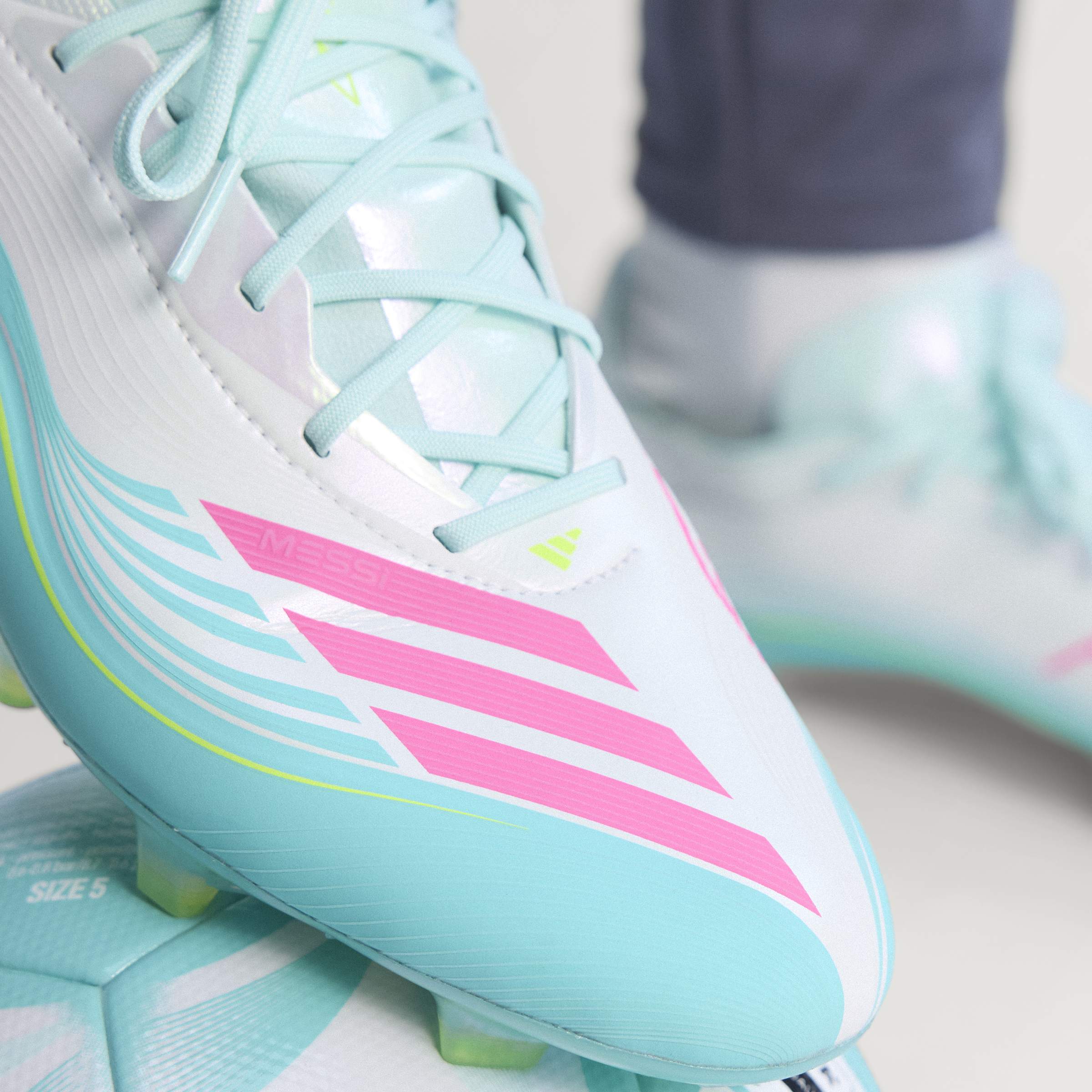 adidas F50 Messi Elite FG Firm Ground Mens Soccer Cleats White Pink Aqua