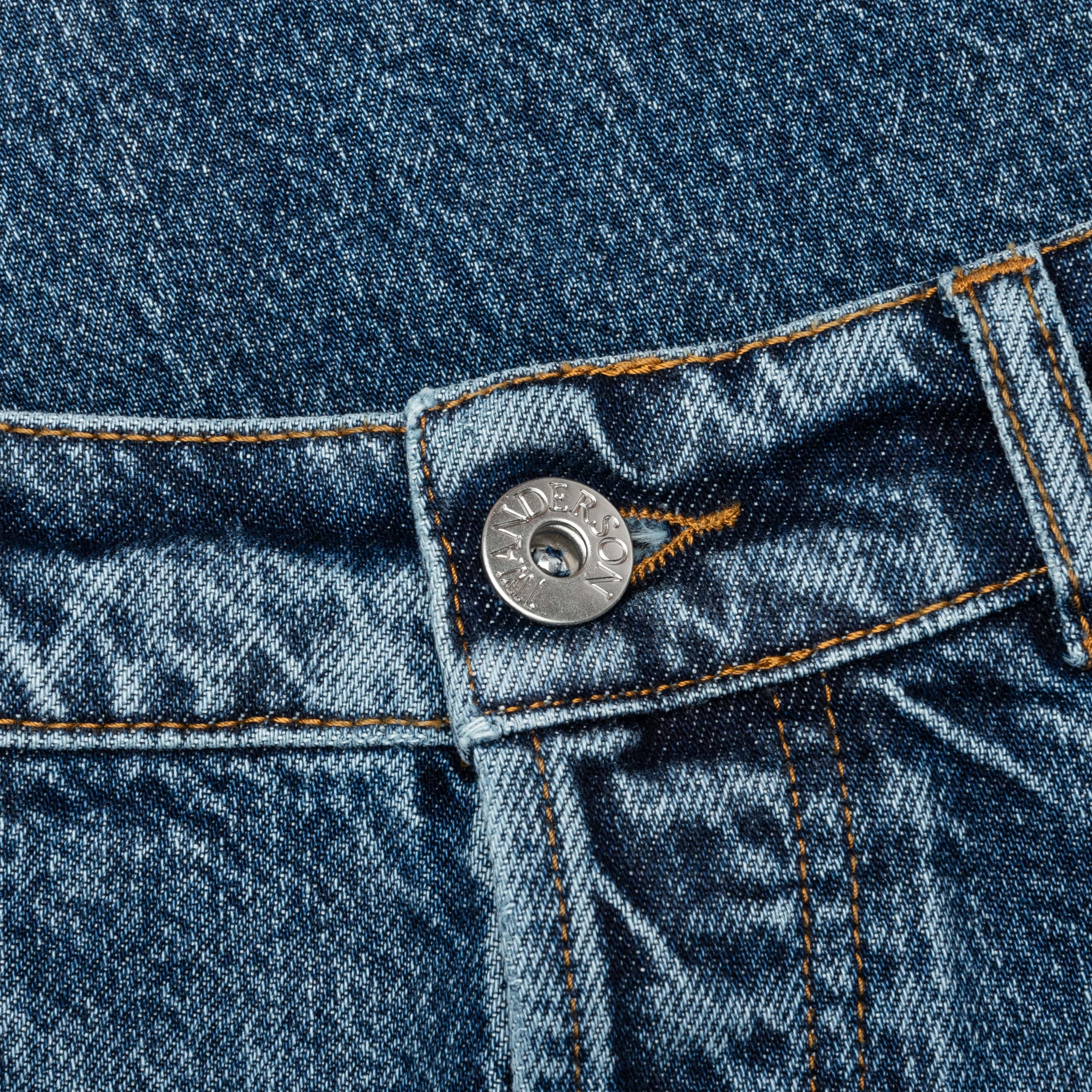 5 Pocket Straight Leg Trousers Mid Blue