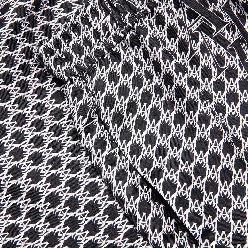 Houndstooth Silk Short Black