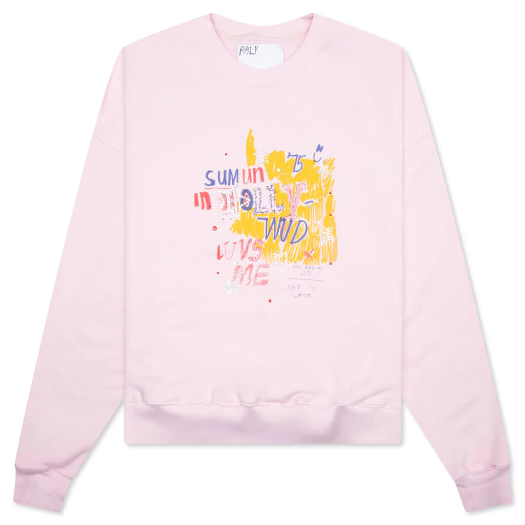 Sum One in Hollywood Luvs Me Crewneck Sweatshirt Pink