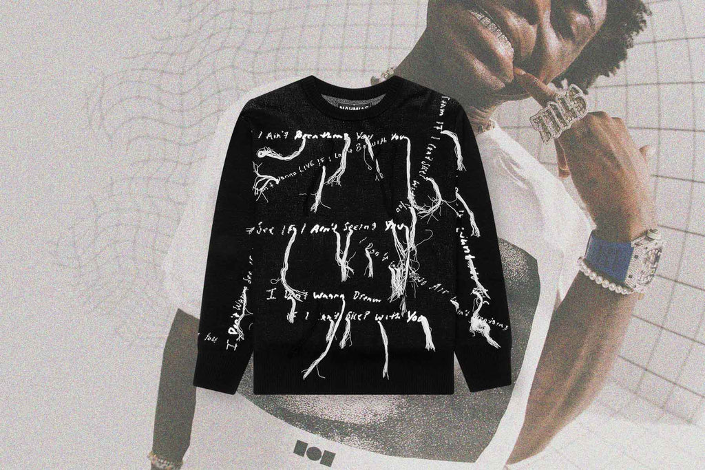 Nahmias x Kodak Black Knit Lyric Crewneck Black