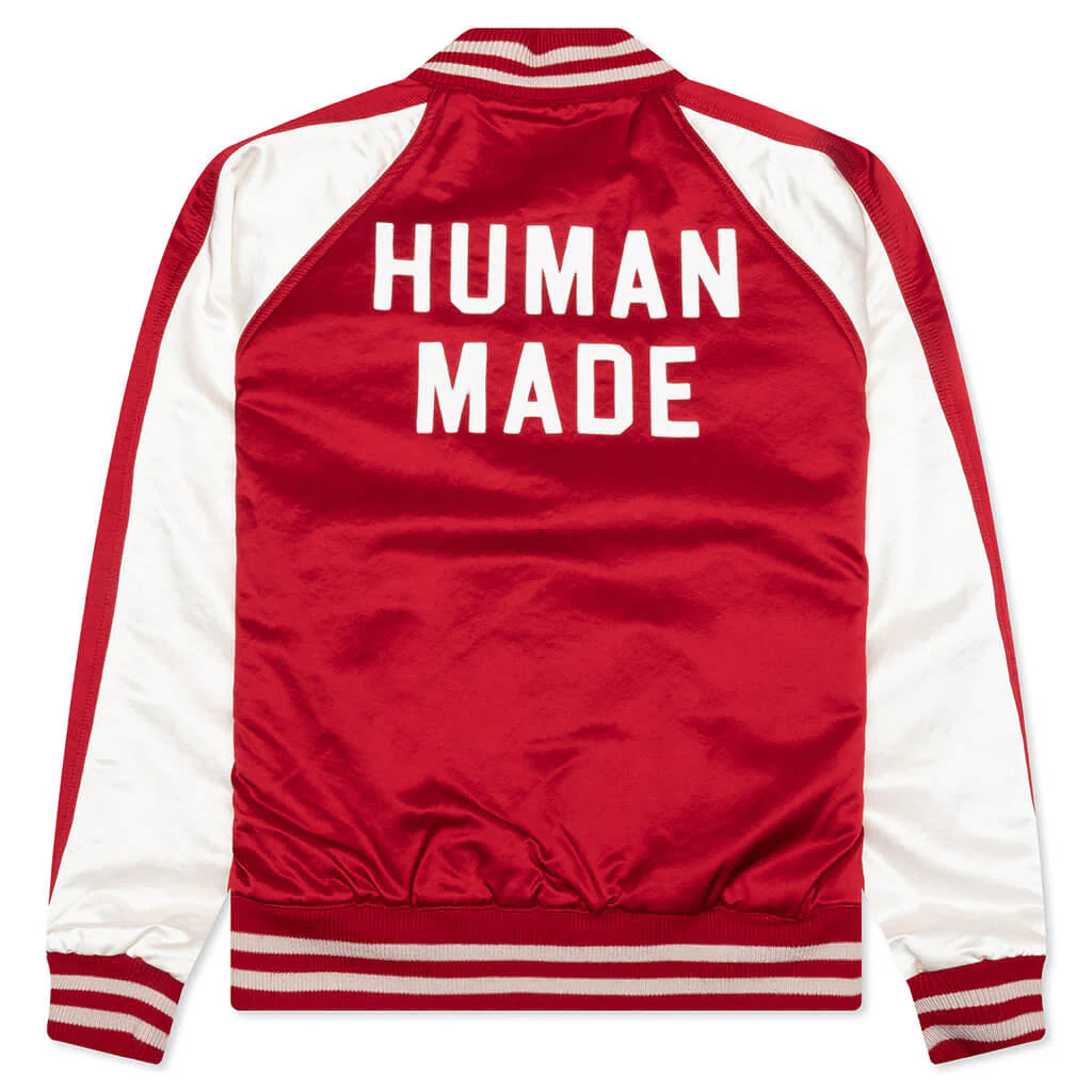 Satin Stadium Jacket Red