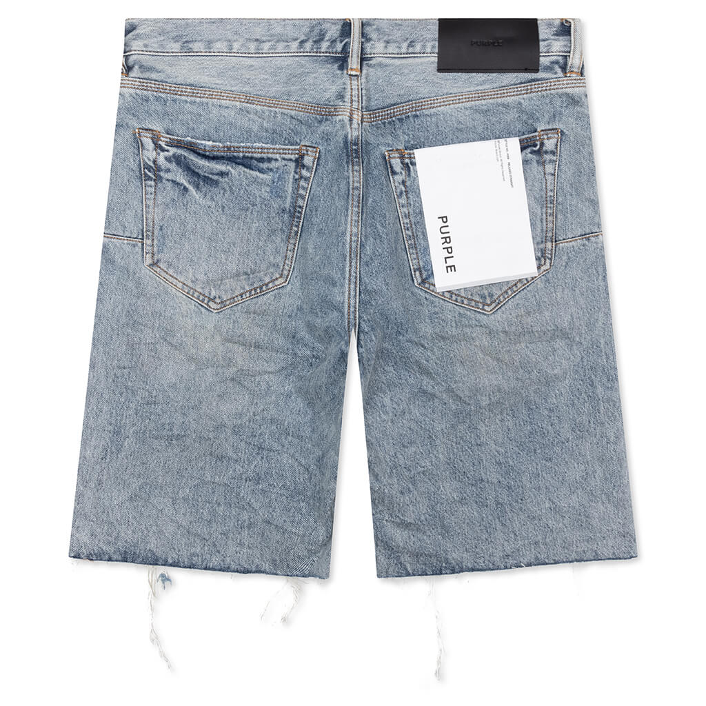 Faros Rip Patched Shorts Light Indigo