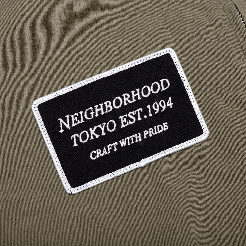 Washed Zip Work Jacket Olive Drab
