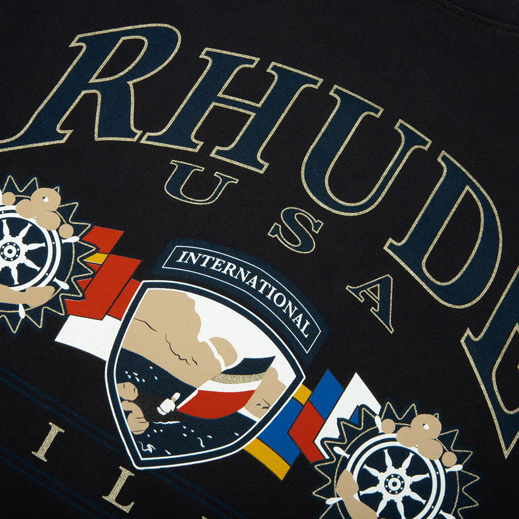 USA Sailing Icon Tee Vintage Black White