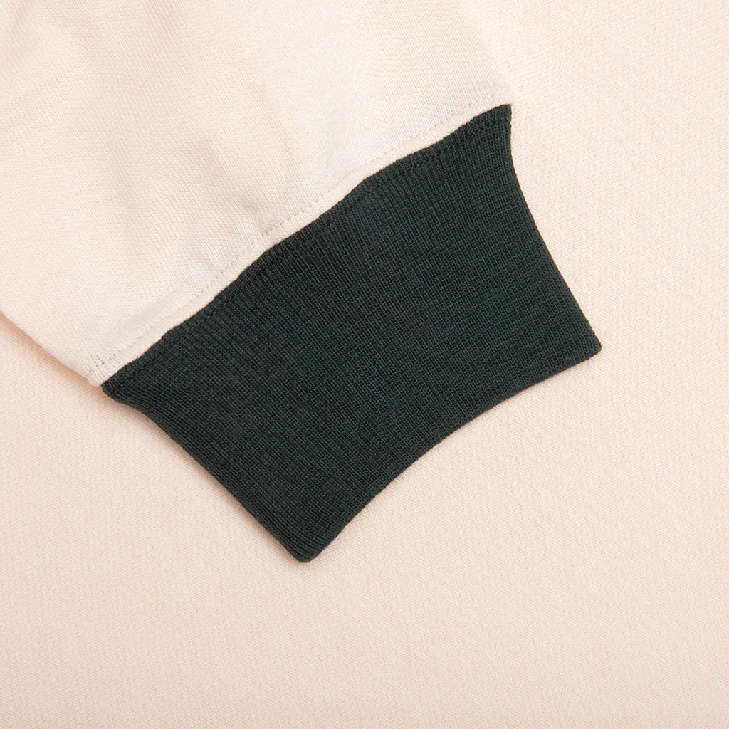 College Long Sleeve Polo White Green