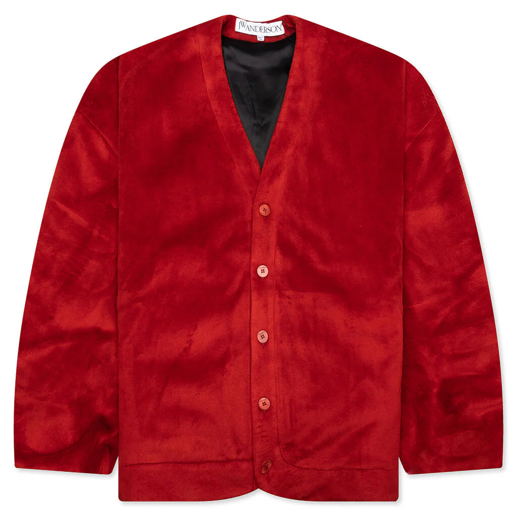 Oversized V Neck Cardigan Rust
