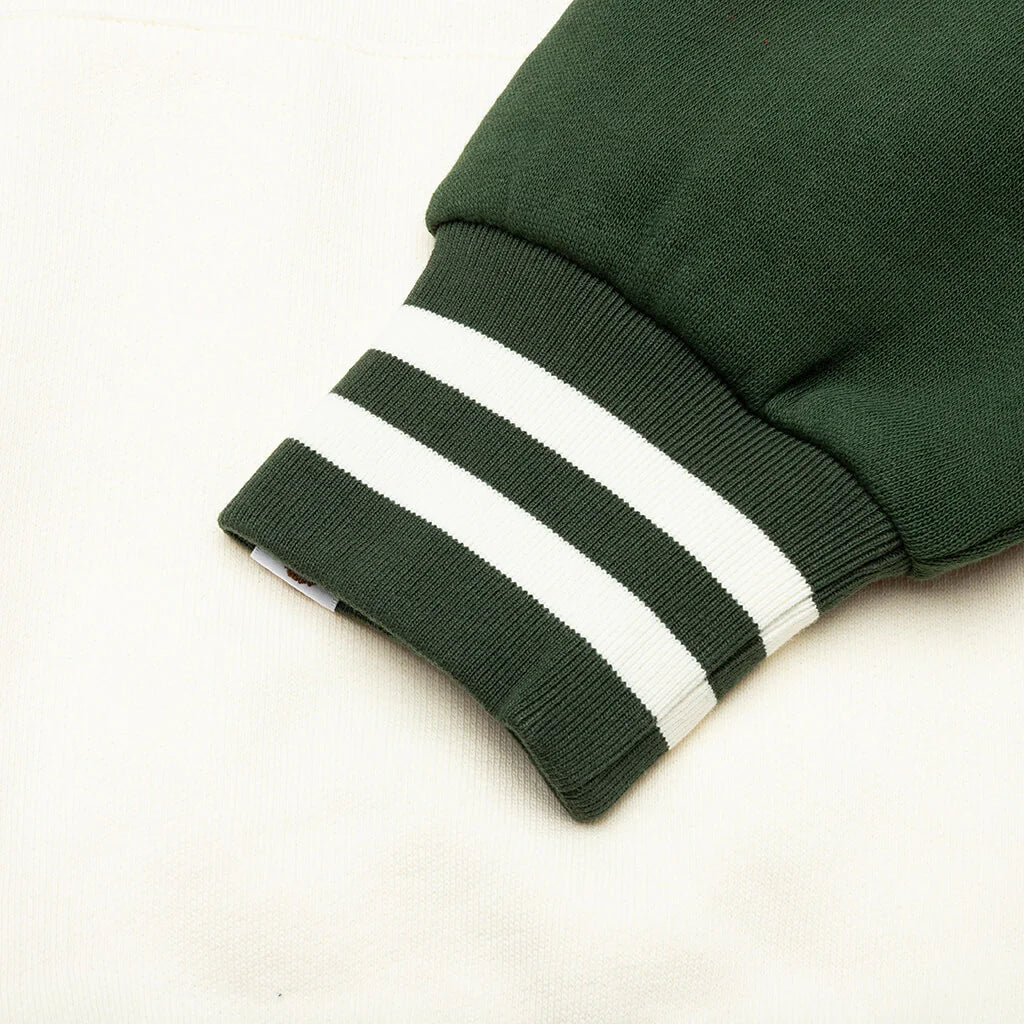 Badges Color Blocking Pullover Hoodie Ivory