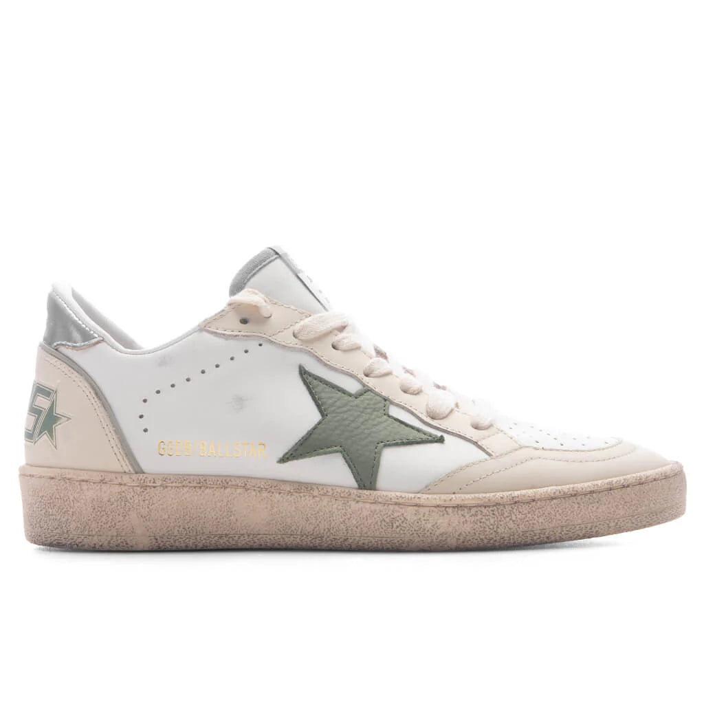 Womens Ball Star White Green Silver