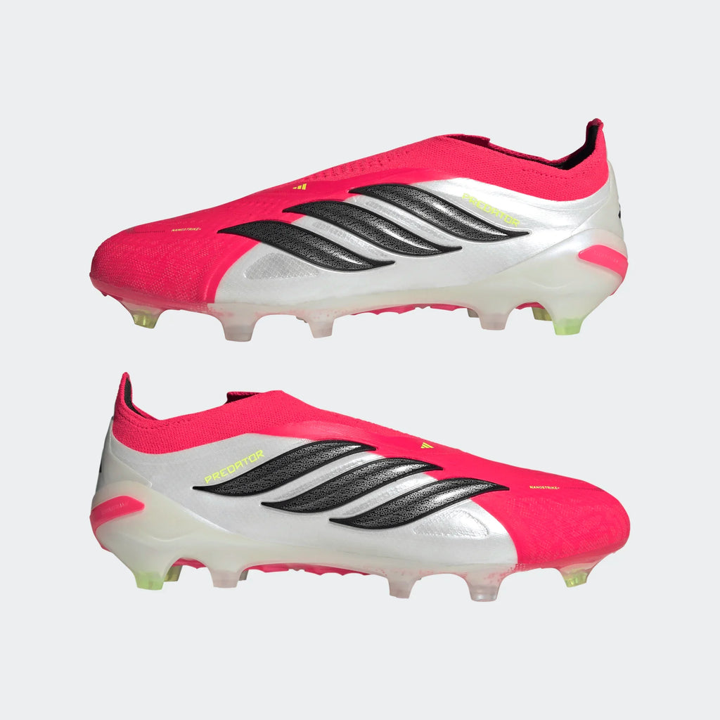 adidas Predator Elite Laceless FG Firm Ground Mens Soccer Cleats Red Black White