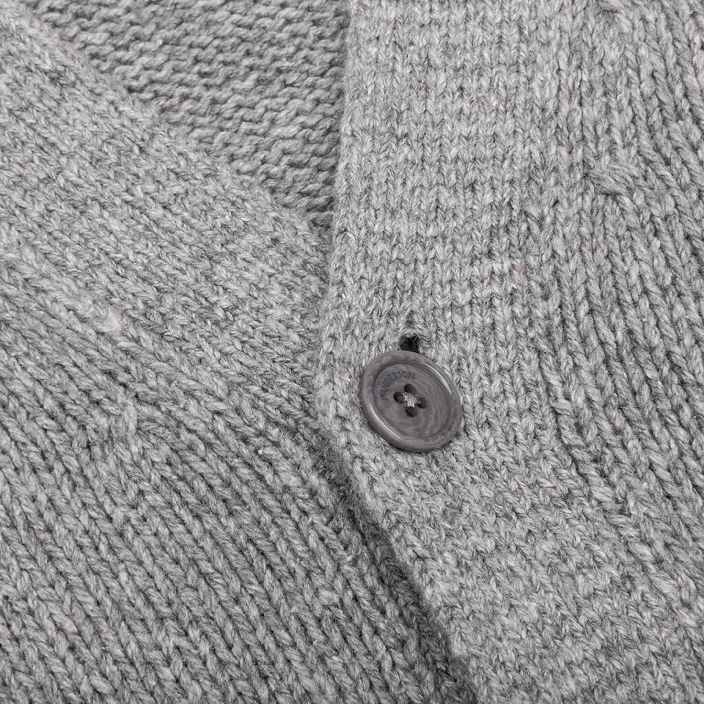 Contrast Pocket Cardigan Grey Melange