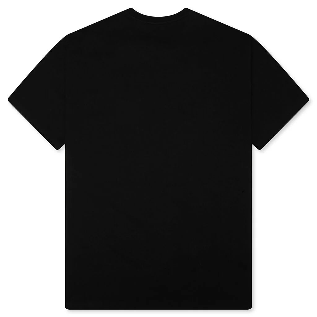 Patch Silk T Shirt Black White