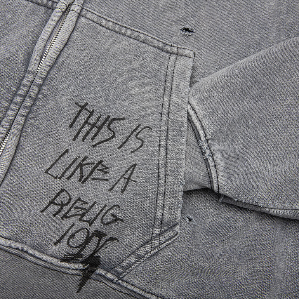 Carrying The Message Zip Hoodie Gray