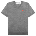 Red Emblem S S V Neck Sweater Grey