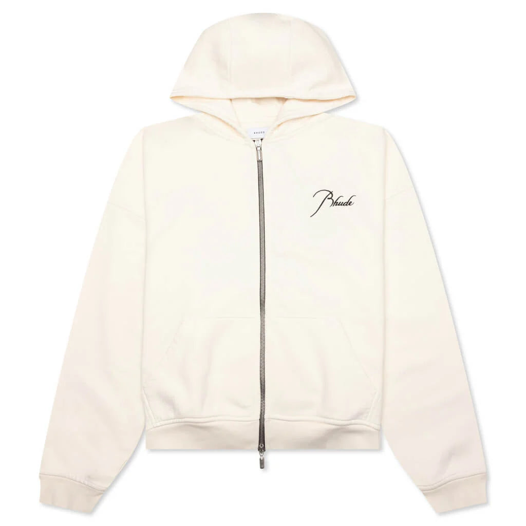 Zip Up Hoodie Vintage White