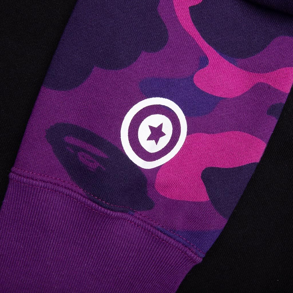 Color Camo Shark Full Zip Hoodie Purple