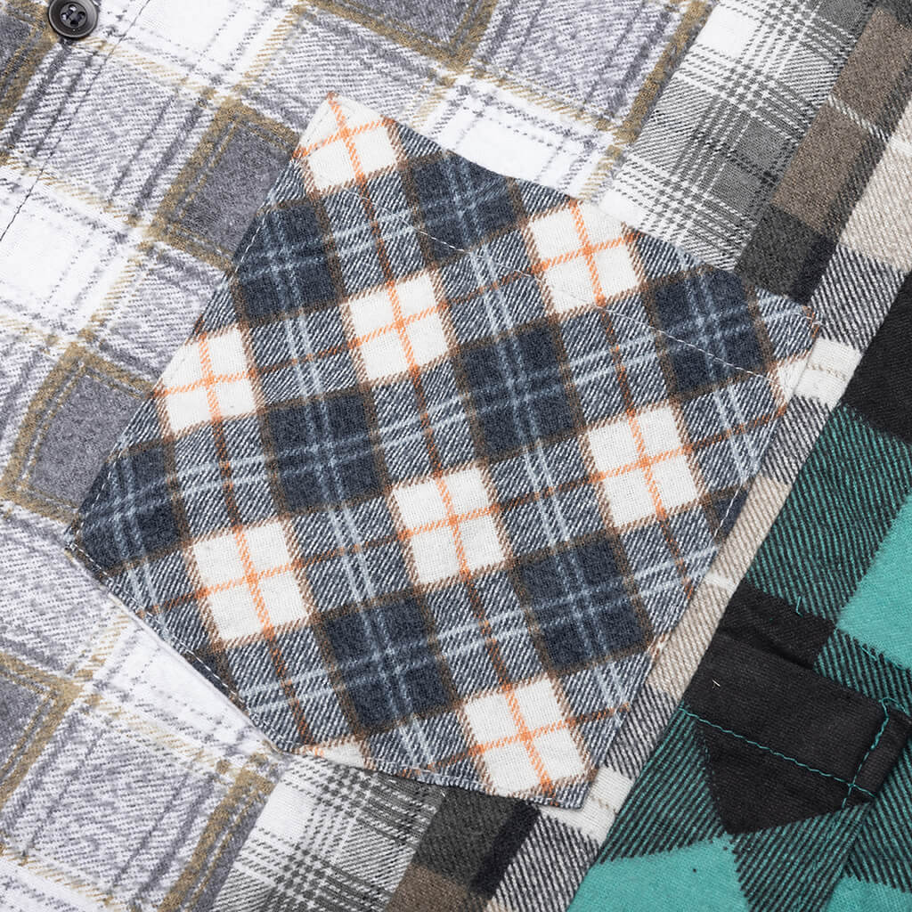 7 Cuts Wide Flannel Shirt Assorted