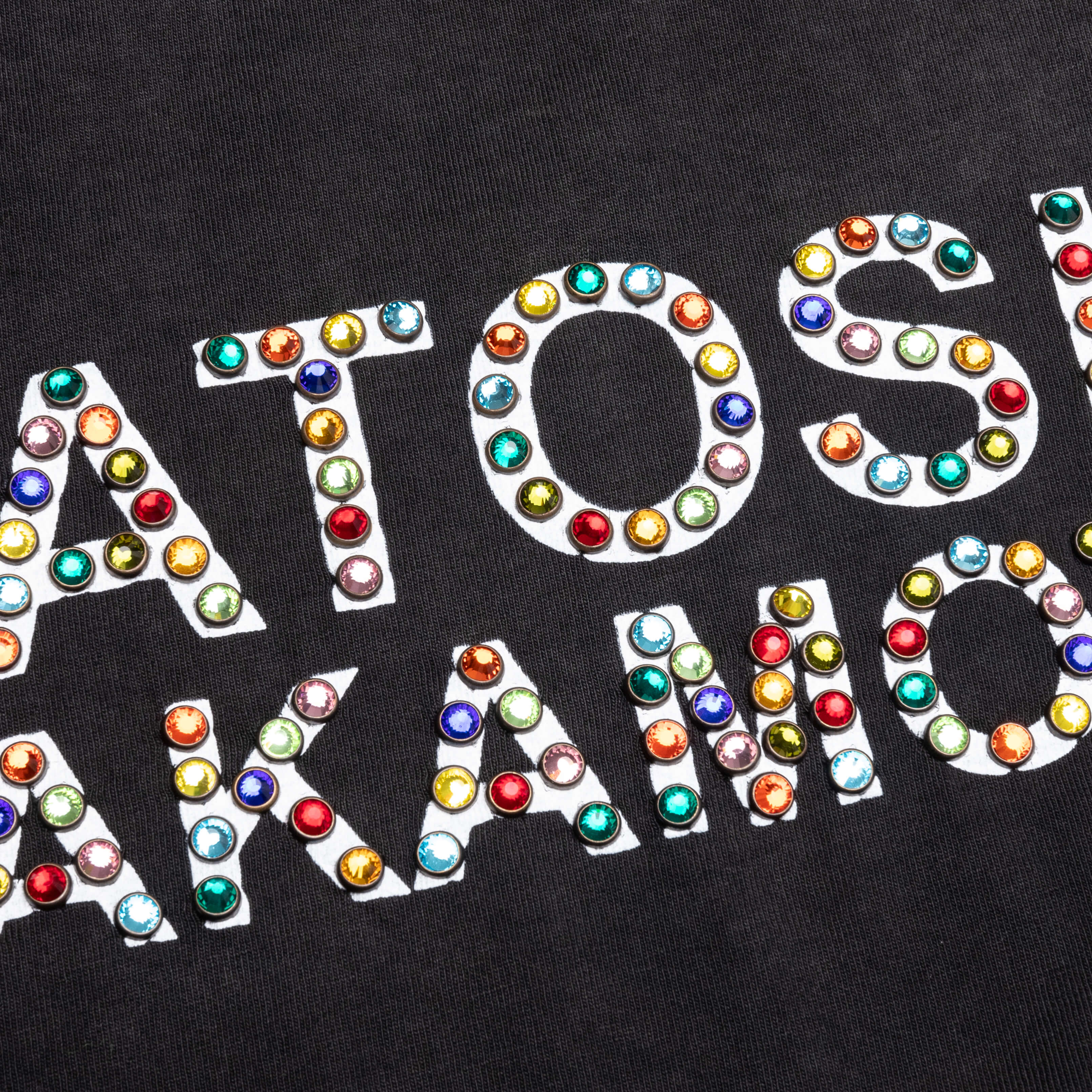Studded Logo Tee Washed Black