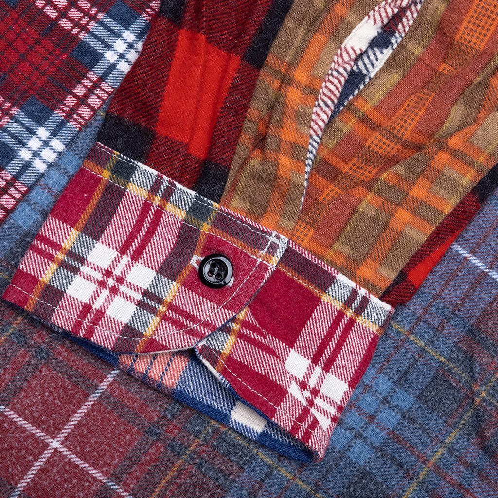 Straight Hem Flannel Shirt Assorted
