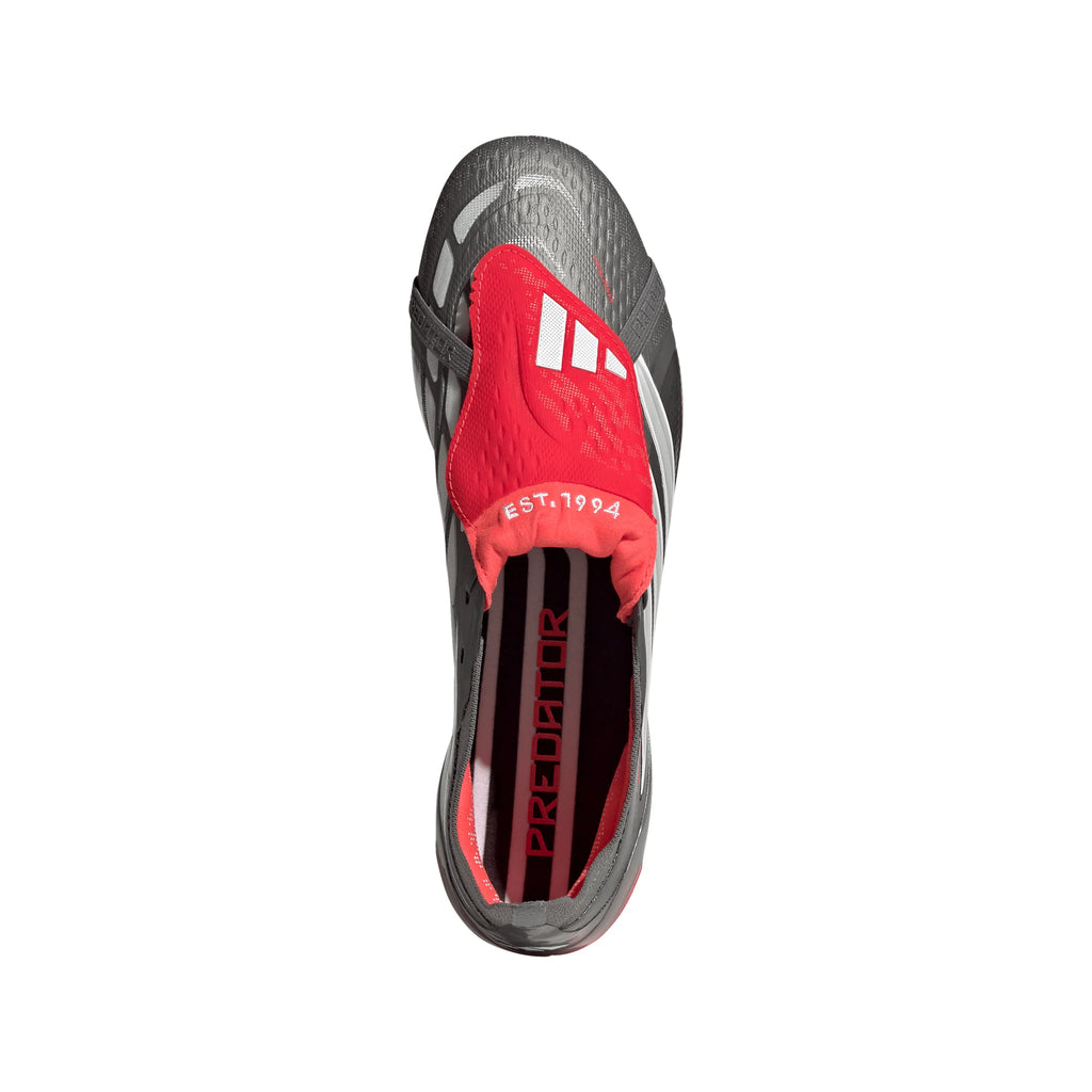 adidas Predator Elite Fold Over Tongue AG Mens Soccer Cleats Grey Red