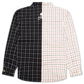 Vertical Split Plaid Shirt Black Plaid