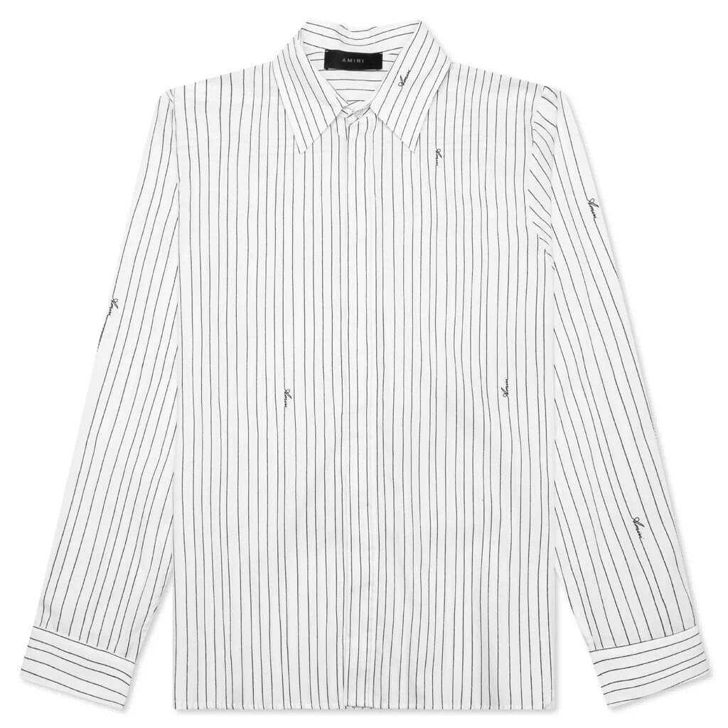 Amiri Script Poplin Shirt White